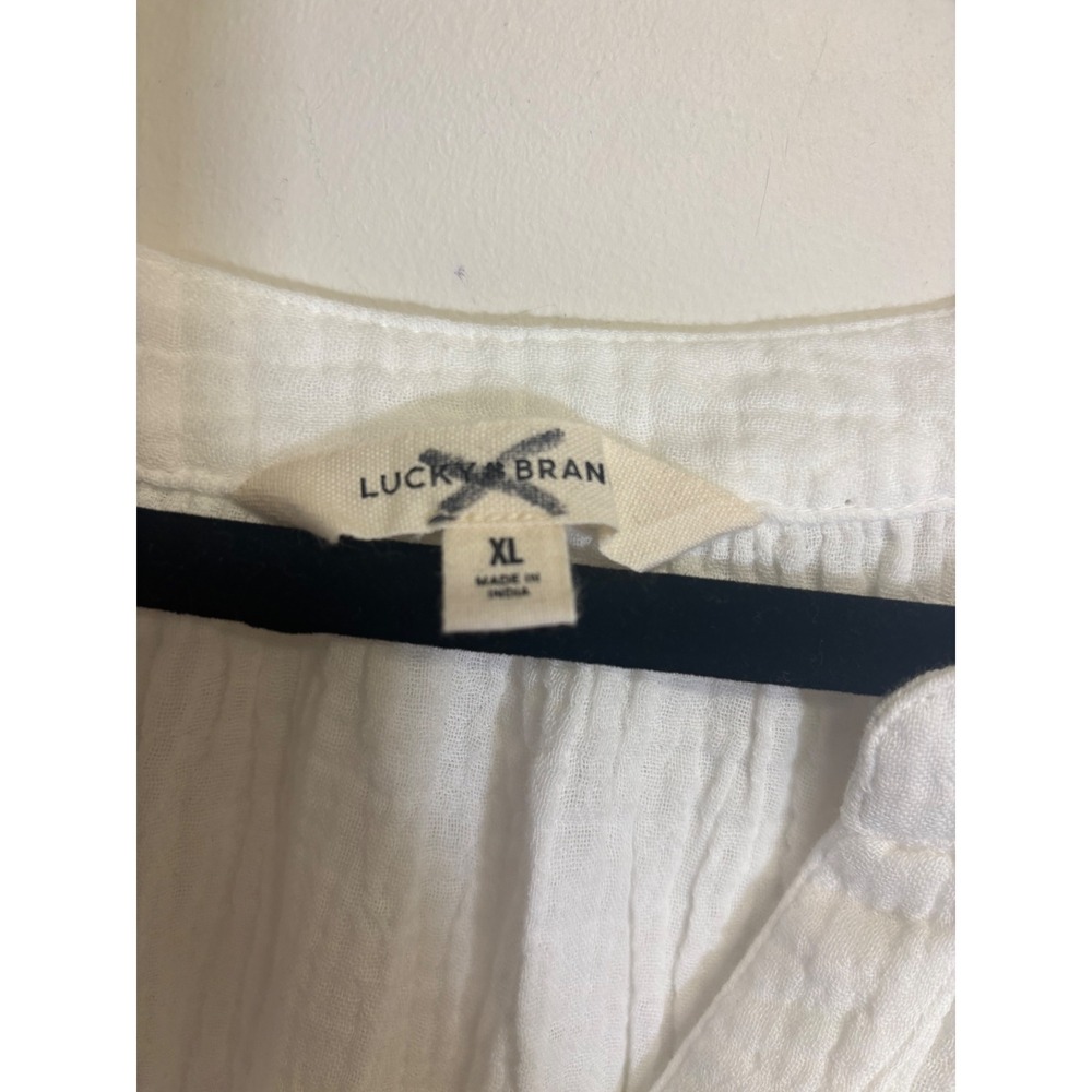 Lucky Brand Women's 100% Cotton White V-Neck Tunic Tank Top Size XL - Picture 5 of 6